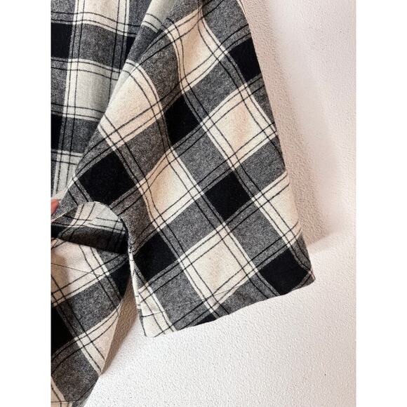 Coldwater Creek Plaid Black/ Ivory Checker Wool Blend Women's Jacket Size Pxs - Picture 9 of 15